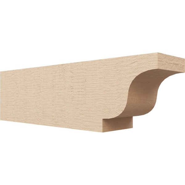 Ekena Millwork 6-in. x 8-in. x 28-in. Newport Woodgrain, Primed Tan Timberthane Polyurethane Rafter Tail Brace