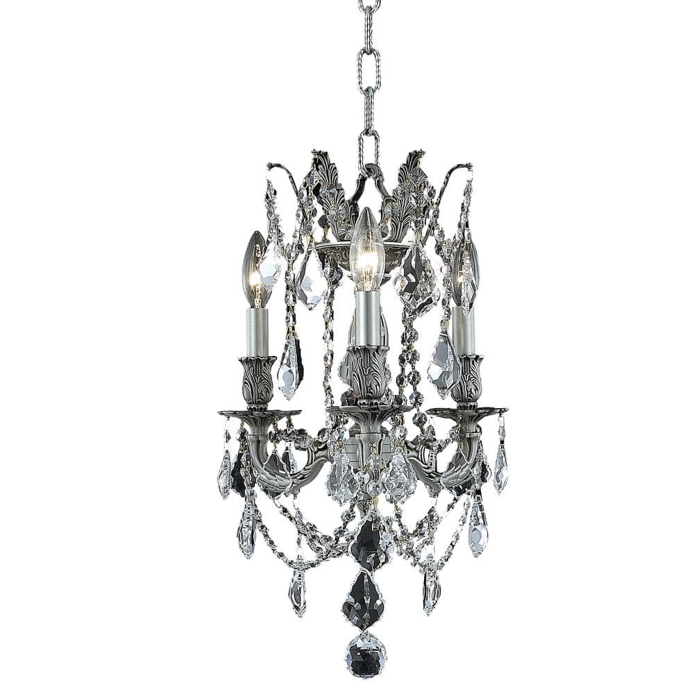 Timeless Home 13 In 3 Light Pewter Pendant Light ELP18406D13PW The   Pewter Pendant Lights Elp18406d13pw 64 1000 