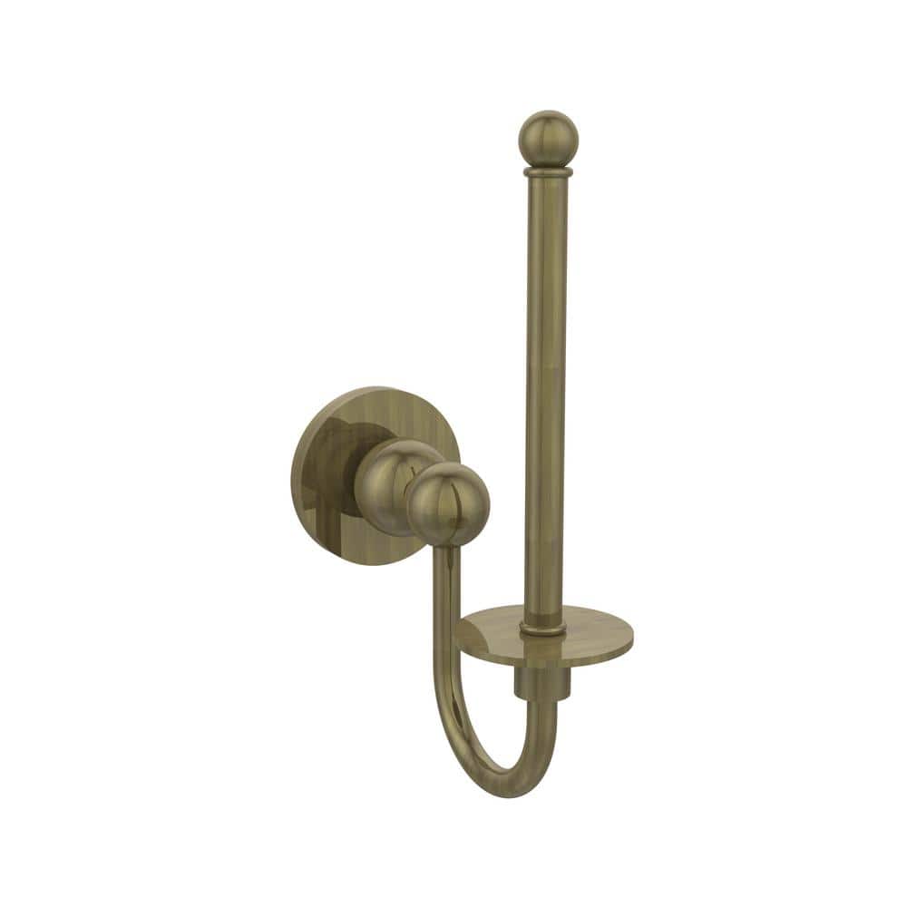 Bolero Collection Upright Single Post Toilet Paper Holder in Antique Brass