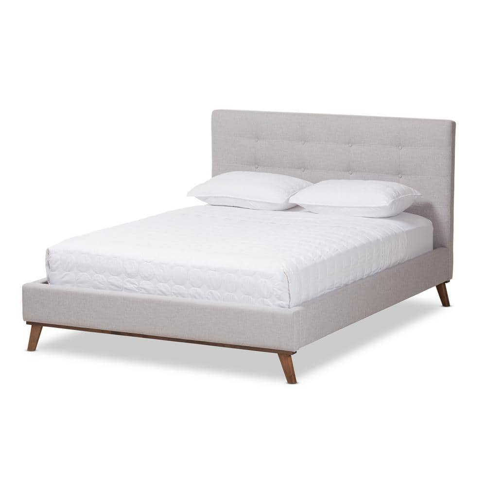 Baxton Studio Valencia Greyish Beige Full Platform Bed 28862 7832