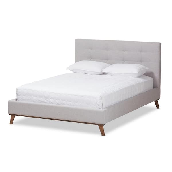 Baxton Studio Valencia Greyish Beige Full Platform Bed 28862-7832-HD ...