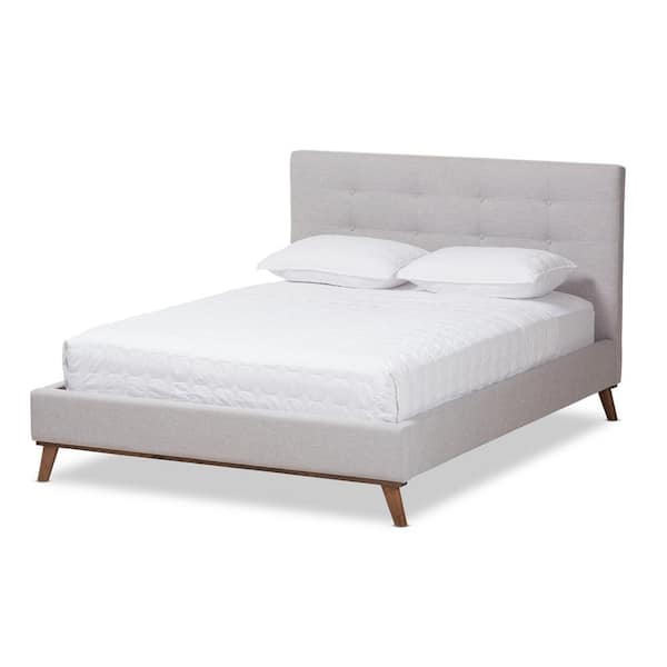 Valencia Greyish Beige Queen Platform Bed