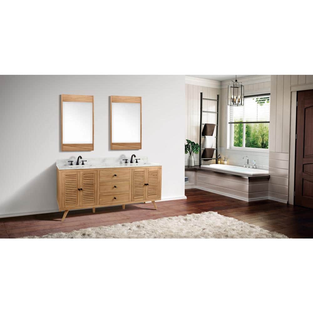 Harper 72" Natural Teak Double Freestanding Wood Vanity