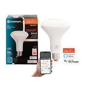 90-Watt Equivalent Smart BR30 Tunable White CEC LED Light Bulb with Voice Control (1-Bulb) Powered by Hubspace