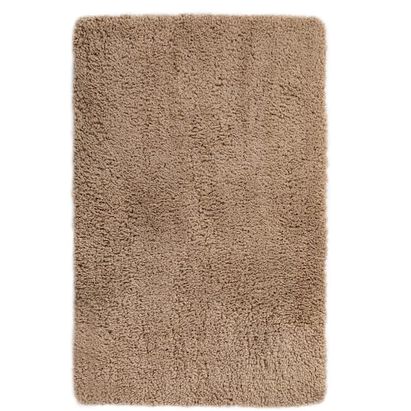 GHDG Solid Shag Brown 8 ft. x 10 ft. Plush Soft Area Rug