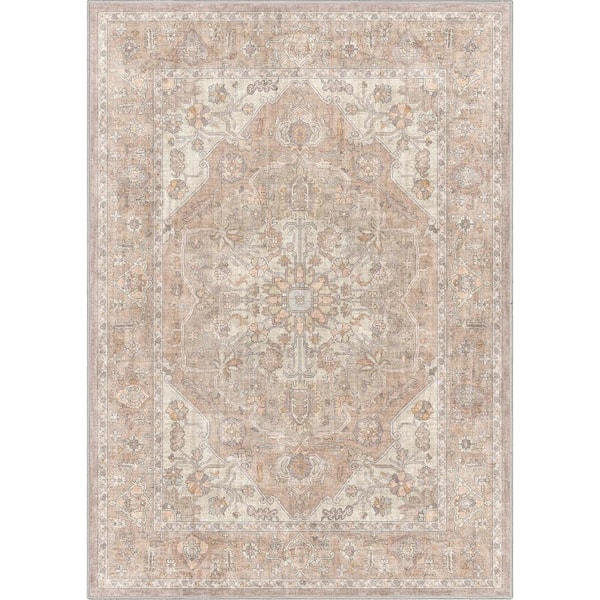 Beige 5 ft. 3 in. x 7 ft. 3 in. Apollo Antigua Vintage Persian Oriental Area Rug