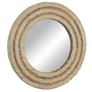 Medium Round Brown Mirror (21 in. H x 21 in. W)