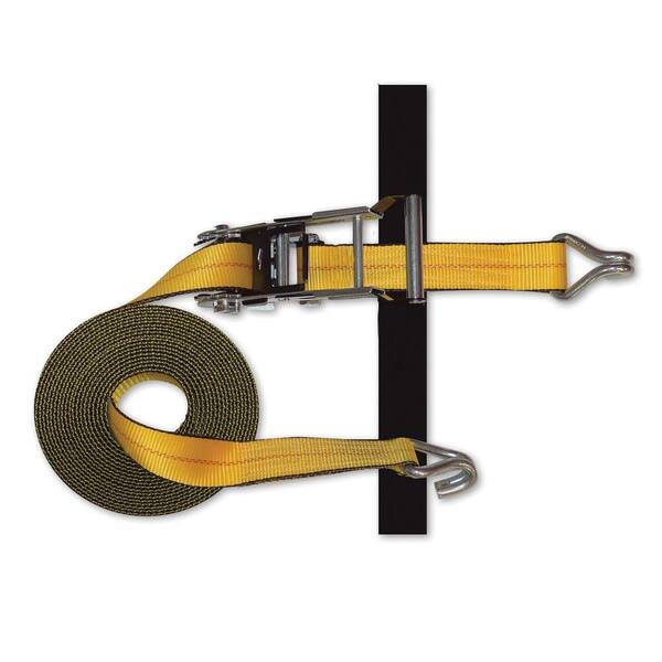 SNAP-LOC 27 ft. x 2 in. J-Hook Strap with Expandable Ratchet in Yellow