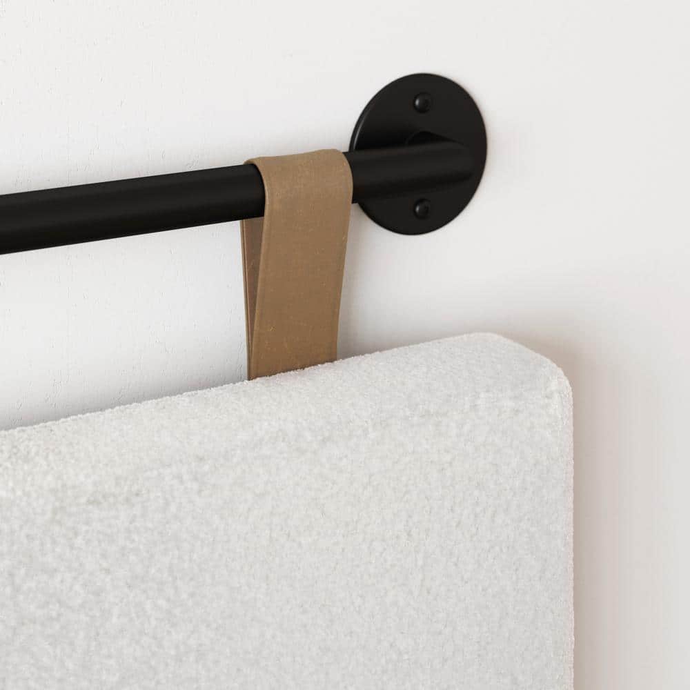 Charlie King Upholstered Wall Mount Headboard with Leather Straps