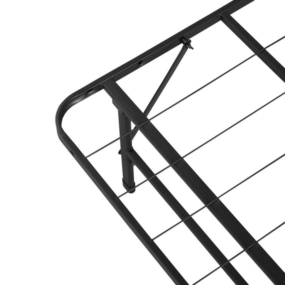 idealBase 14" Foldable Metal Platform Bed Frame - Mattress Foundation - Box Spring Replacement by Naomi Home-Bed Size:Twin,Color:Black