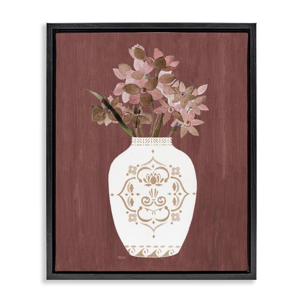 Ornate Boho Vase by Janet Tava Black Floater Frame Nature Graphic Art Print 21 in. x 17 in. price history on PriceWatchPro