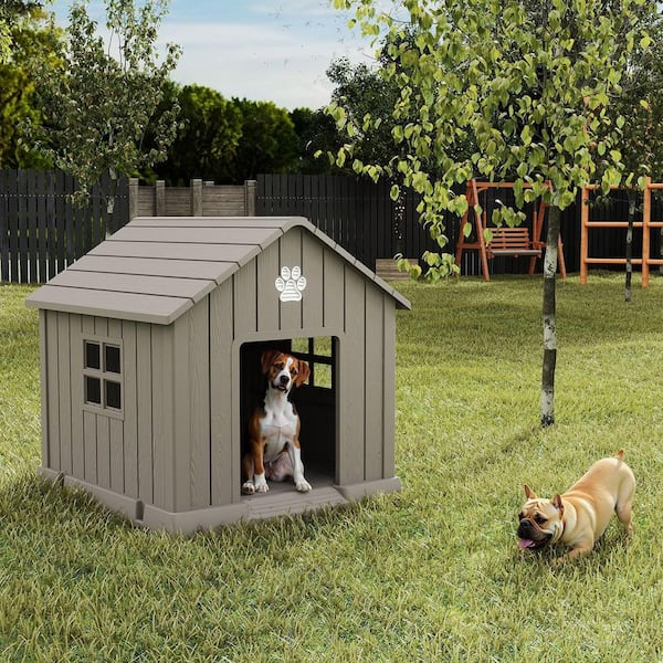 WTVWTV 40.87 in. W x 38.82 in. H x 37.8 in. D Resin Dog House Wall