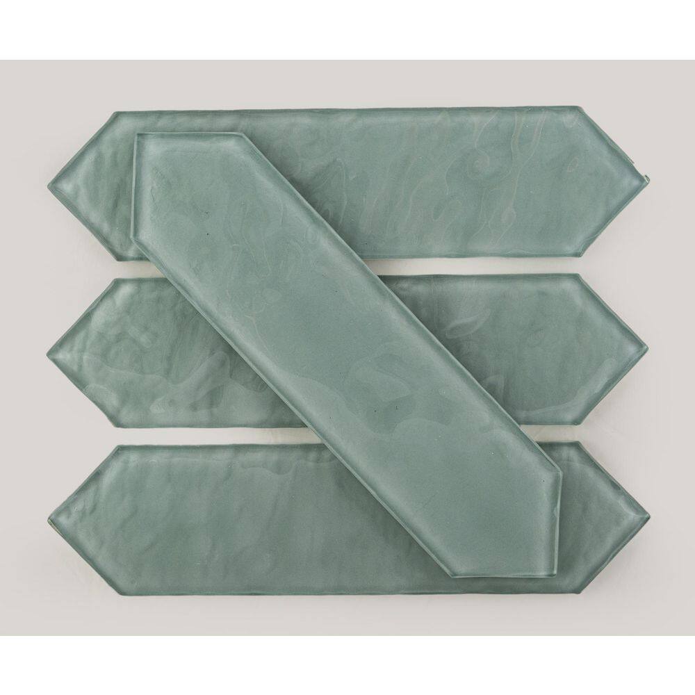 Icicle Blue Polished Glass Hexagonal Subway Tile