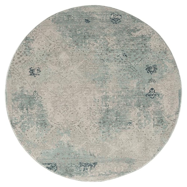 Theory Multi-Colored 6 ft. Round Abstract Area Rug