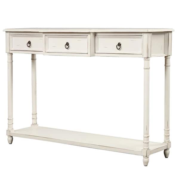 Unbranded 51.57 in. W x 13.3 in. D x 34 in. H Bathroom White Linen Cabinet