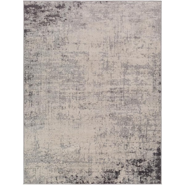 Livabliss Hathor Charcoal 8 ft. x 10 ft. Modern Abstract Polypropylene Rectangular Area Rug