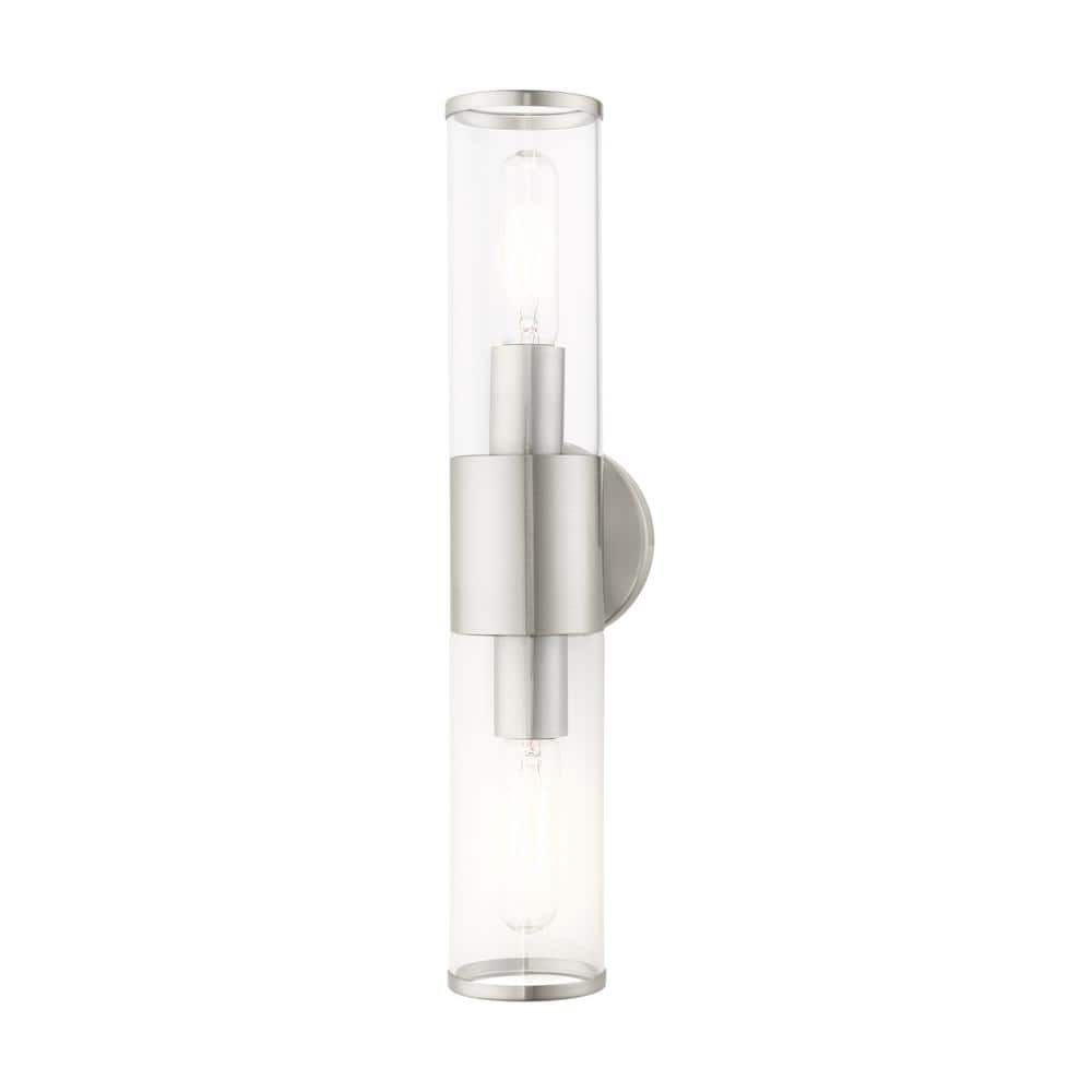 Prestwick 18.5 in. 2-Light Brushed Nickel ADA Vanity Light with Clear Glass price history on PriceWatchPro