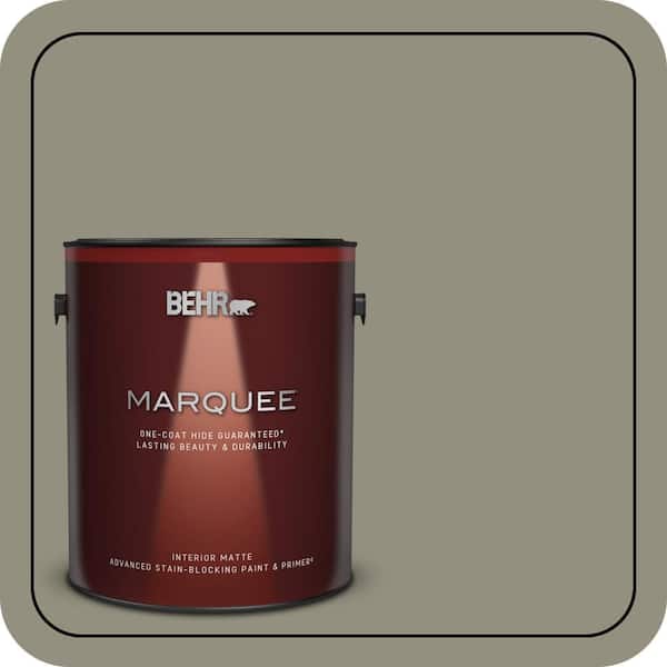 BEHR MARQUEE 1 gal. #N350-5 Muted Sage One-Coat Hide Matte Interior Paint & Primer