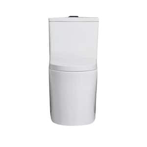 23 in. 1-piece 0.8/1.6 GPF Dual Flush Elongated Toilet in White Seat Included