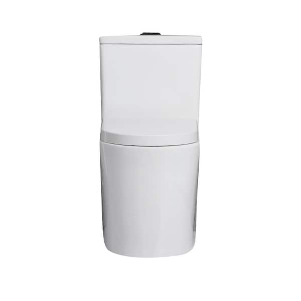 Unbranded 23 in. 1-piece 0.8/1.6 GPF Dual Flush Elongated Toilet in White Seat Included