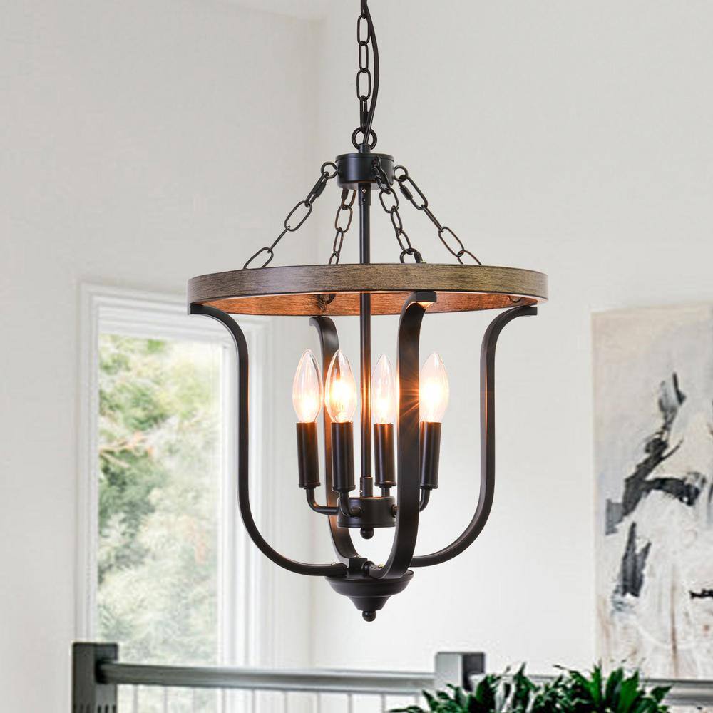 4-Light Natural Traditional Candle Style Chandelier Lighting for Kitchen Island price history on PriceWatchPro