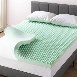 3 in. Queen Egg Crate Memory Foam Mattress Topper with Aloe Vera Infusion