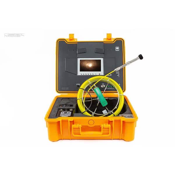 Forbest 130 ft. Footage Counter Color Sewer Drain Pipe Inspection Camera with Self Leveling and 512Hz Sonde Transmitter