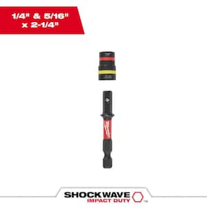 SHOCKWAVE Impact Duty 1/4 in. and 5/16 in. x 2-1/4 in. Quik-Clear 2-in-1 Magnetic Nut Driver (1-Pack)