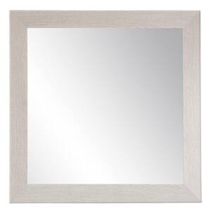 Medium Rectangle Light Gray Wood Grain Modern Mirror (27 in. H x 32 in. W)