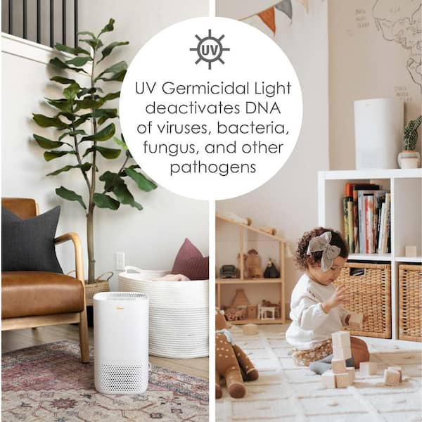 Crane True HEPA Air Purifier with Germicidal UV Light for Small to