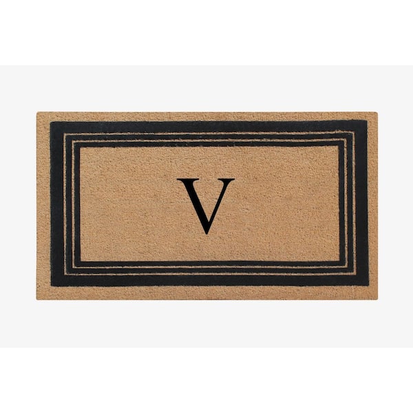 A1HC Natural Coir Monogrammed Entrance Door Mats, Durable Large Outdoor Rug,  Non-Slip, Flock Doormat, Thin-Profile Heavy Duty Door Mat, Indoor Outdoor  Front Door, High Traffic Areas, 24 X 39 