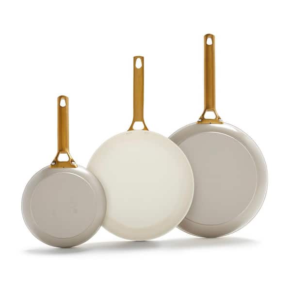 Reserve Ceramic Nonstick 10-Piece Cookware Set | Taupe with Gold-Tone  Handles