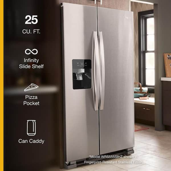 Whirlpool 25 cu. ft. Freestanding Side by Side Refrigerator in