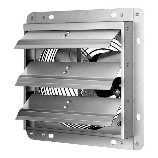 Amucolo 760 CFM 7 in. Silver Aluminum High Speed Gable Mount Shutter Exhaust Fan