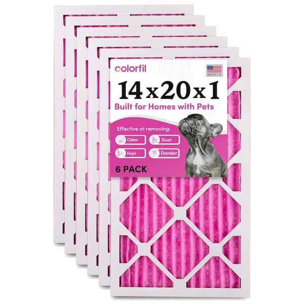 COLORFIL 14 in. x 20 in. x 1 in. Odor Removal and Color Changing Pleated Furnace Air Filter, MERV 8 (6-Pack)