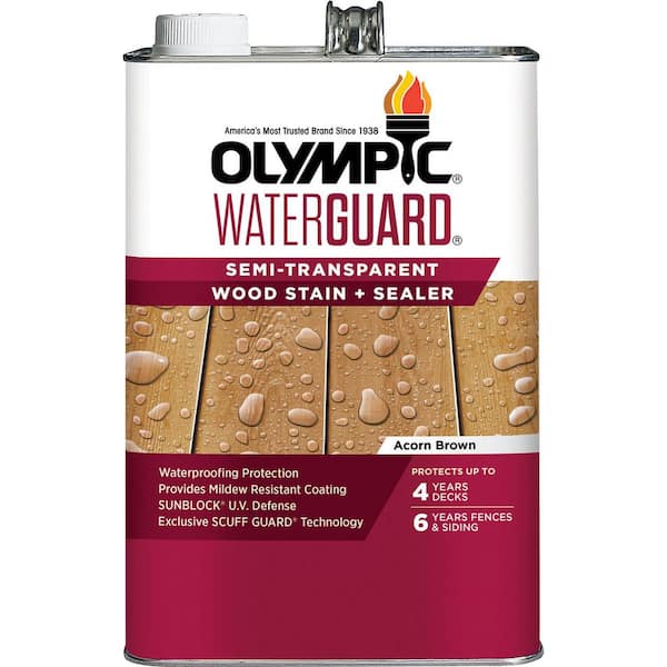 WaterGuard 1 gal. Acorn Brown Semi-Transparent Wood Stain and Sealer