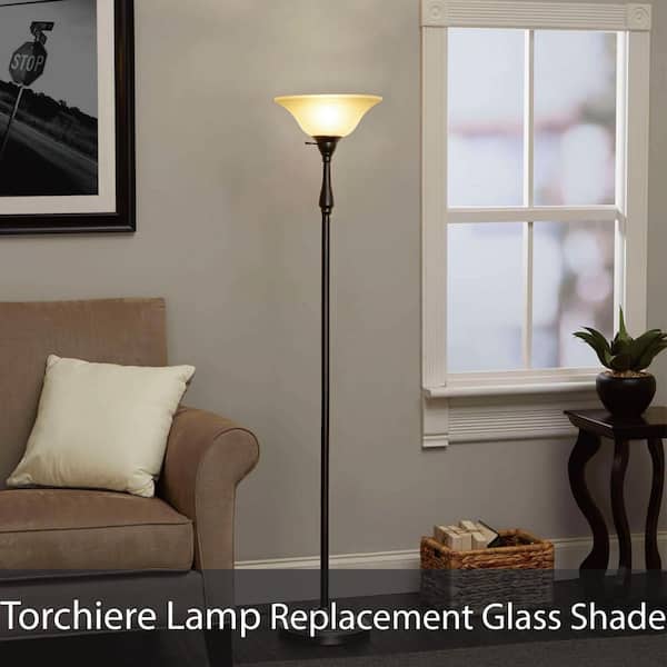 4 in. H x 11-1/2 in. Dia/Frosted Glass Shade for Torchiere Lamp