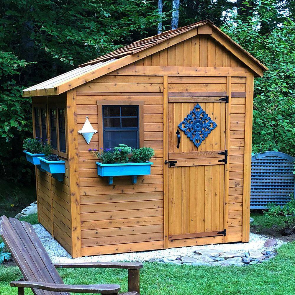 Sunshed 8 ft. x 8 ft. Western Red Cedar Garden Shed price history on PriceWatchPro