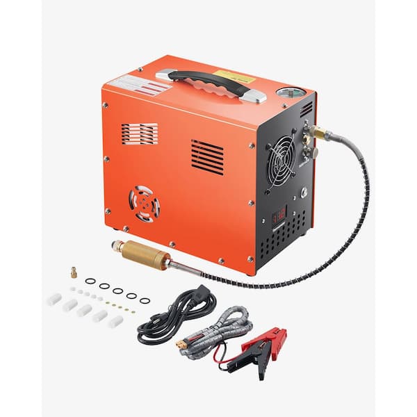PCP Air Compressor, 4500PSI/30Mpa with Built-in Converter, DC12V/AC120V Portable, Fan Cooling, Auto Stop, 0.13 gal