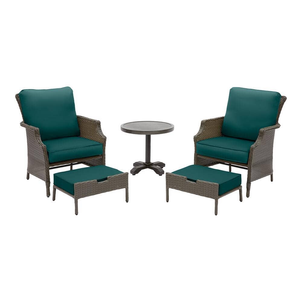 Hampton Bay Grayson 5Piece Ash Gray Wicker Outdoor Patio Small Space