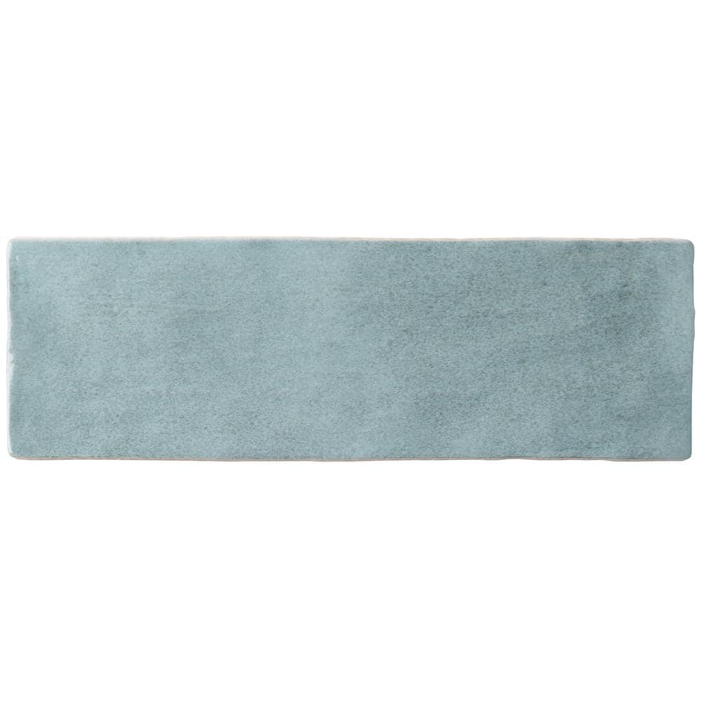 Turquoise 7.87" x 2.56" Polished Ceramic Wall Tile
