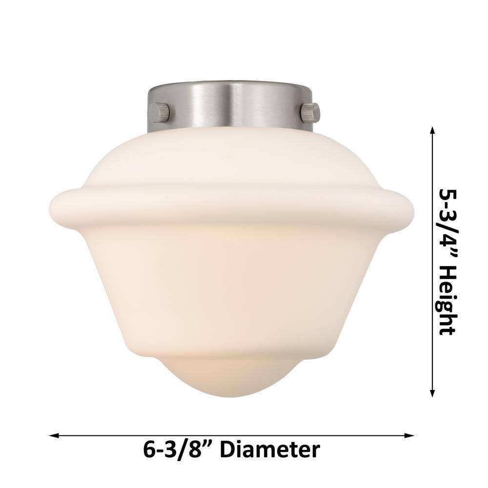 Nouveau Mini Drum Glass Pendant Light in Polished Nickel