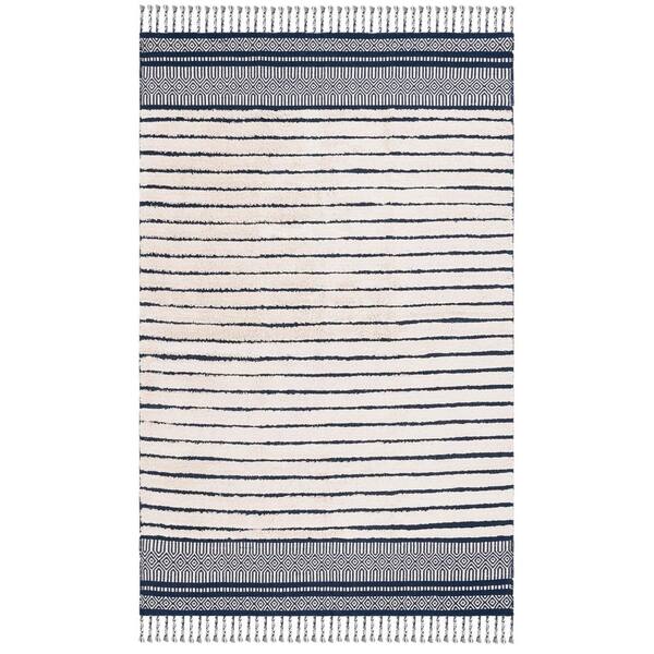 Kilim Collection 6 ft. x 9 ft. Navy/Natural Tribal Area Rug