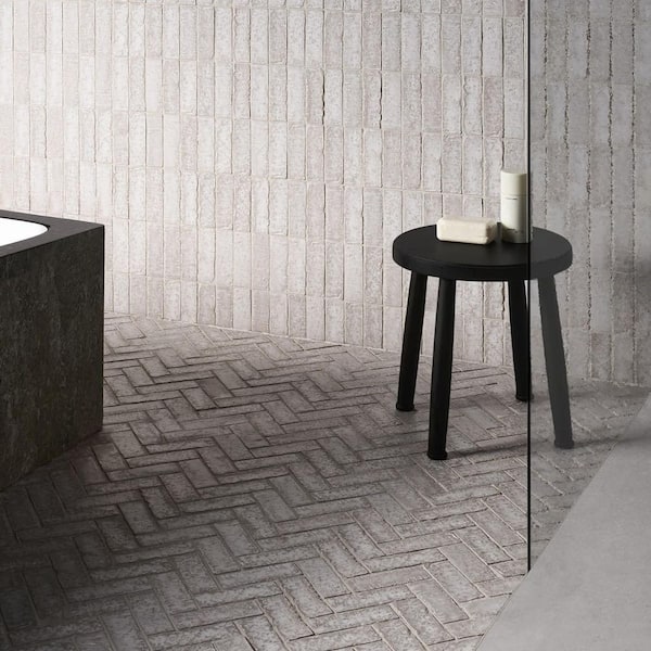 Creston Chalk White 12.72 in. x 13.53 in. Herringbone Matte Porcelain Mosaic Floor and Wall Tile (1.19 sq. ft./each)