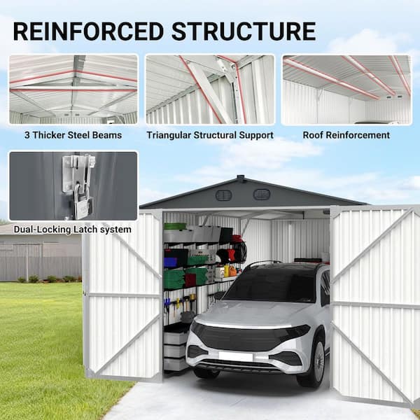 【半額以下！2台セット】ケンジントン SlimBlade ＆ エレコム HUGE 20 ft. W x 13 ft. D Outdoor Metal Shed with 2-Doors (250 sq. ft