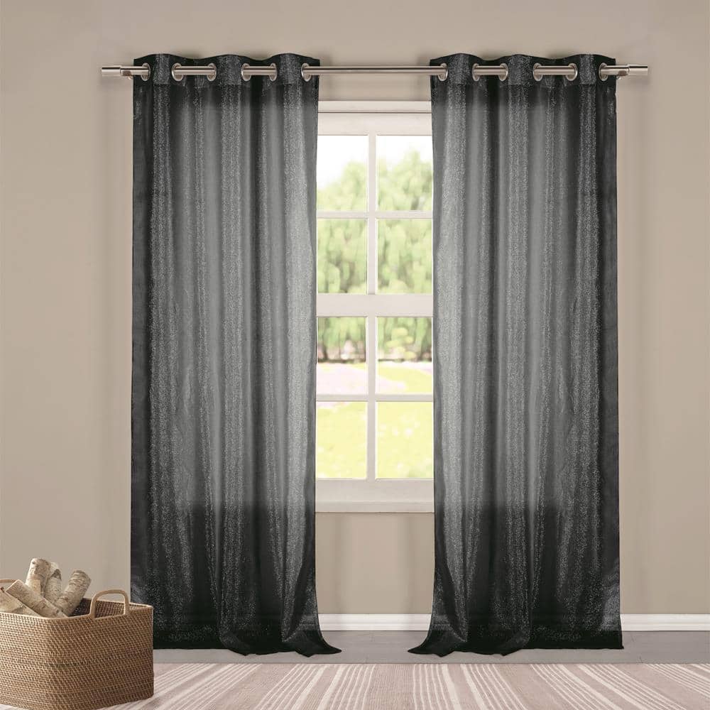 Metallico 40 in. W x 84 in. L Polyester Window Panel in Black