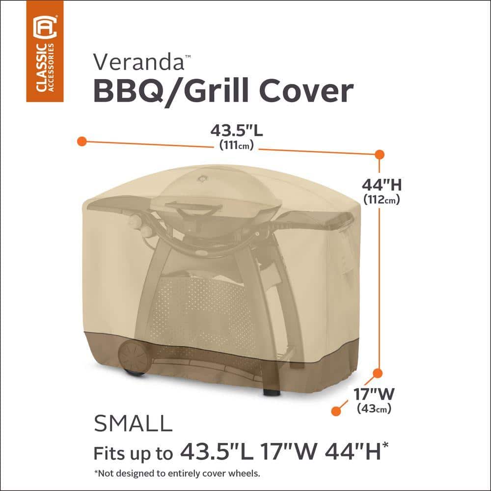 Beige and Brown Water-Resistant Polyester BBQ Grill Cover