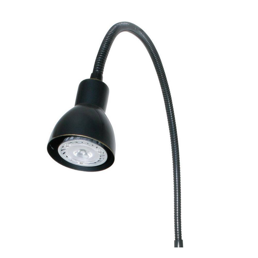 Transitional Dark Bronze LED Gooseneck Wall Sconce, 30.37 in