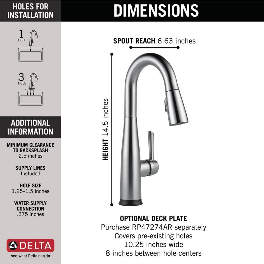 Arctic Stainless Steel Pull-Down Spray Touch Bar Faucet