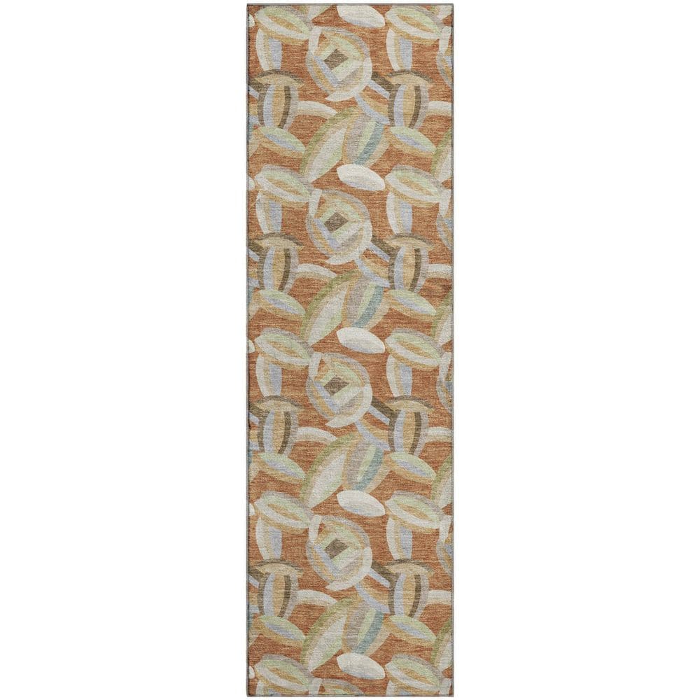 Mayfield Premium Machine Washable Abstract AMF2454 Paprika 2 ft. x 7 ft. Runner Rug price history on PriceWatchPro
